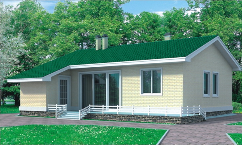 Проект 51-12<br />(газобетон, 53,8 м<sup>2</sup>)